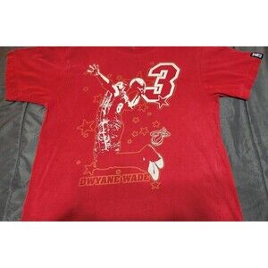 Men’s Miami Heat NBA  Dwayne Wade #3 Red T-Shirt Size XL  22w X 28L